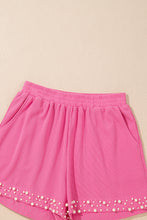 Load image into Gallery viewer, Bright Pink Textured Pearled Ruffle Sleeve Top 2 Piece Shorts Set
