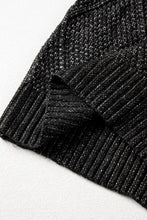 Cargar imagen en el visor de la galería, Black Cable Knit Drop Shoulder Loose Fit Sweater Dress
