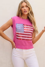 Cargar imagen en el visor de la galería, Bonbon Sparkling American Flag Knitted Vest
