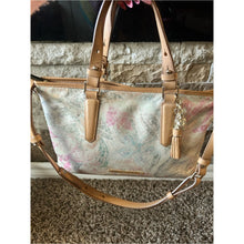 Load image into Gallery viewer, Brahmin Floral Print Crème Talitha Mini Asher Tote Bag with Tan Leather Trim
