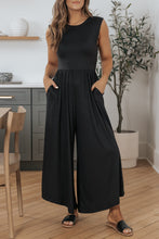 Cargar imagen en el visor de la galería, Black Open Back Wide Leg Jumpsuit
