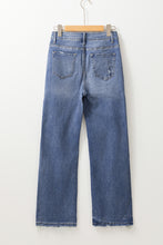 Load image into Gallery viewer, Ashleigh Blue Distressed Raw Hem Straight Leg High Waist Jeans
