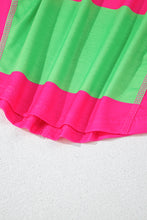 Load image into Gallery viewer, Light Green Colorblock Striped Drop Shoulder Loose Top
