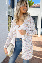 Load image into Gallery viewer, White Multicolor Dotted Rib Knit Long Sleeve Cardigan
