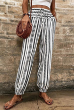 Cargar imagen en el visor de la galería, Black Stripe Boho Striped Print Casual Pants
