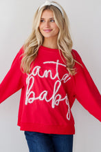 Load image into Gallery viewer, Fiery Red Christmas Santa Baby Tinsel Graphic Sweatshirt
