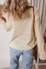 Load image into Gallery viewer, Apricot Pointelle Knit Colorblock Baggy Sweater
