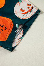 Cargar imagen en el visor de la galería, Orange Halloween Pattern Short Sleeve Shirt Pajama Set
