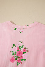 Cargar imagen en el visor de la galería, Pink Notched Neck Flutter Short Sleeve Floral Print Maxi Dress
