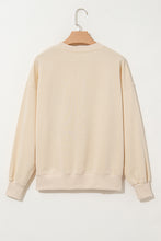 Load image into Gallery viewer, Apricot THANKS Chenille Embroidered Drop Shoulder Graphic Sweatshirt
