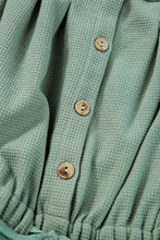 Cargar imagen en el visor de la galería, Moss Green Knotted Straps Button Textured Drawstring Jumpsuit
