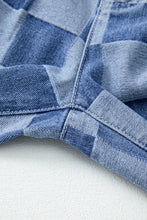 Cargar imagen en el visor de la galería, Dusk Blue Checkered Denim Wide Leg Jeans
