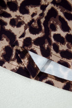 Load image into Gallery viewer, Khaki Leopard High Neck Long Sleeve Western Slim Top
