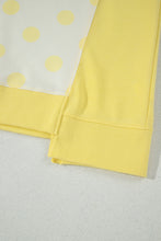 Load image into Gallery viewer, Yellow Color Block Patchwork Polka Dot Wide Leg Pant Set
