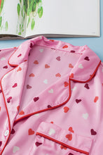 Cargar imagen en el visor de la galería, Pink Valentine Heart Shape Print Plus Size Sleepwear
