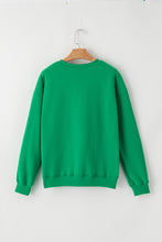 Load image into Gallery viewer, Green LUCKY Aphabet Chenille Embroidered Pullover Sweatshirt
