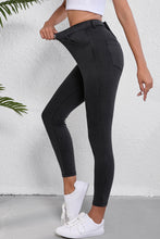 Load image into Gallery viewer, Black Skinny Fit Ankle High Waist Jeans
