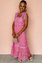 Load image into Gallery viewer, Rose Floral Lace Tied Strap Empire Waist Maxi Dress
