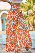 Cargar imagen en el visor de la galería, Orange Boho Retro Flower Print Wide Leg Pants
