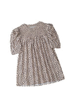 Cargar imagen en el visor de la galería, Khaki Leopard Shirred Round Neck Puff Sleeve Blouse
