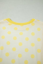 Load image into Gallery viewer, Yellow Color Block Patchwork Polka Dot Wide Leg Pant Set
