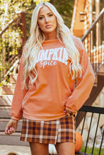 Cargar imagen en el visor de la galería, Orange PUMPKIN Spice Graphic Corded Crewneck Sweatshirt
