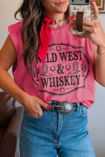 Cargar imagen en el visor de la galería, Bonbon Toner Washed Wild West Whiskey Print Sleeveless Muscle Top
