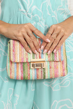 Cargar imagen en el visor de la galería, Strawberry Pink Bohemian Woven Gold Chain Shoulder Bag
