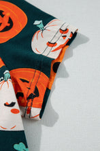 Cargar imagen en el visor de la galería, Orange Halloween Pattern Short Sleeve Shirt Pajama Set
