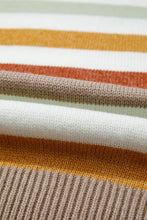 Cargar imagen en el visor de la galería, Multicolour Striped Colorblock Drop Shoulder Plus Size Sweater

