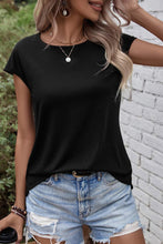 Load image into Gallery viewer, Black Pearls Embellished Twist Back Tee
