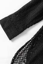 Cargar imagen en el visor de la galería, Black Lace Crochet Collared Tunic Oversized Shirt
