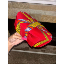 Load image into Gallery viewer, Bold Red African Print Pillbox Beret - 90s Women’s Hat
