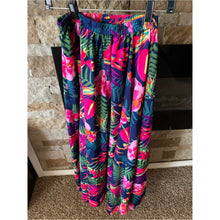 Load image into Gallery viewer, Tropical Floral Maxi Skirt in Navy and Pink with Floral Print
