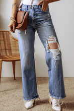 Cargar imagen en el visor de la galería, Ashleigh Blue Distressed Raw Hem Straight Leg High Waist Jeans
