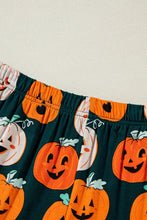 Cargar imagen en el visor de la galería, Orange Halloween Pattern Short Sleeve Shirt Pajama Set
