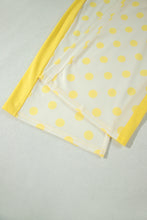 Load image into Gallery viewer, Yellow Color Block Patchwork Polka Dot Wide Leg Pant Set
