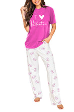 Load image into Gallery viewer, Bonbon I Love Valentine Print Tee and Pants Lounge Set
