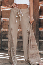 Load image into Gallery viewer, Smoke Gray Boho Lace Patchwork Wide Leg High Waist Pants
