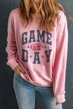 Load image into Gallery viewer, Pink Rugby Football GAME DAY Graphic Drop Shoulder Sweatshirt
