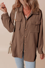 Load image into Gallery viewer, Chestnut Corduroy Flap Pocket Button Up Shacket
