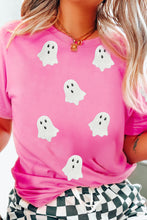 Cargar imagen en el visor de la galería, Sachet Pink Sequin Halloween Ghost Patched Casual T Shirt
