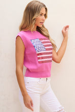 Load image into Gallery viewer, Bonbon Sparkling American Flag Knitted Vest
