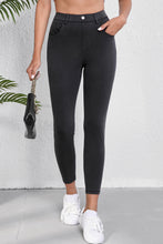 Load image into Gallery viewer, Black Skinny Fit Ankle High Waist Jeans
