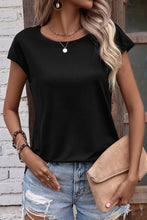 Load image into Gallery viewer, Black Pearls Embellished Twist Back Tee
