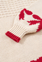 Load image into Gallery viewer, Apricot Bow Pattern Textured Open Front Baggy Cardigan
