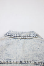 Load image into Gallery viewer, Beau Blue Light Wash Buttoned Chest Pocket Puff Sleeve Denim Jacket
