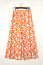 Cargar imagen en el visor de la galería, Orange Boho Retro Flower Print Wide Leg Pants
