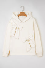 Cargar imagen en el visor de la galería, White Solid Color Cute Bow Detail Loose Hoodie
