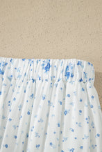 Cargar imagen en el visor de la galería, Sky Blue High Waist Tiny Floral Print Boho Maxi Skirt
